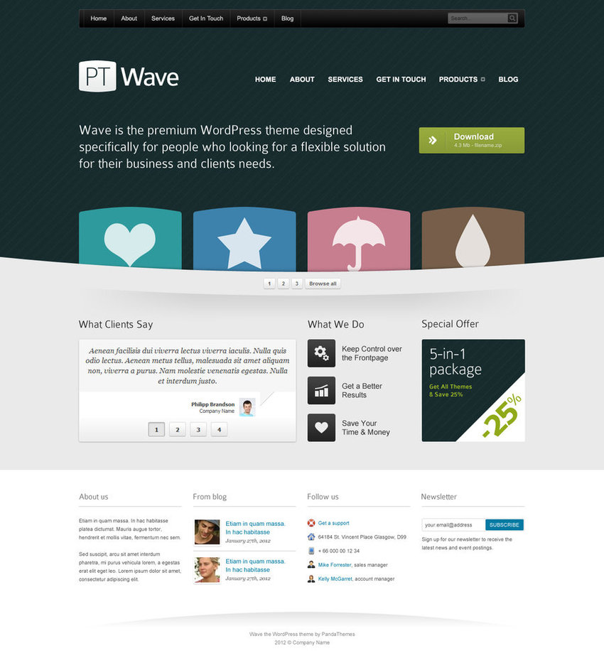 Website Template PSD Free Download