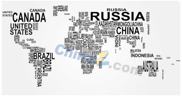 World Map with Countries Names