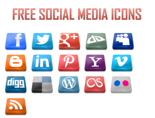 3D Social Media Icons