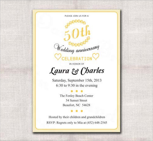 50th Anniversary Invitation Templates Free