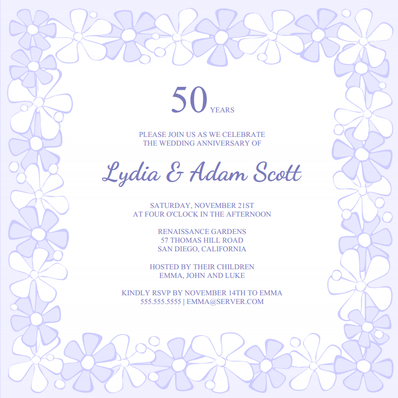 50th Anniversary Invitation Templates Free