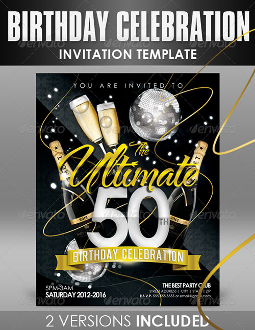 50th Birthday Flyers Templates Free