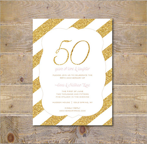 50th Wedding Anniversary Invitations Templates
