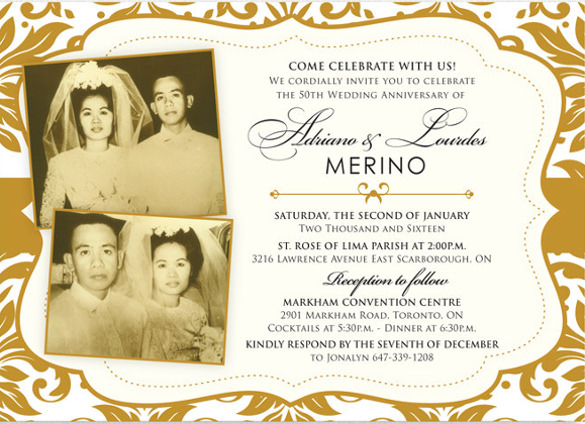 50th Wedding Anniversary Invitations