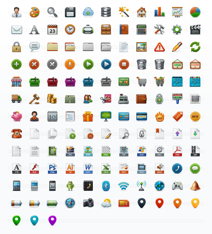 Application Toolbar Icon Set