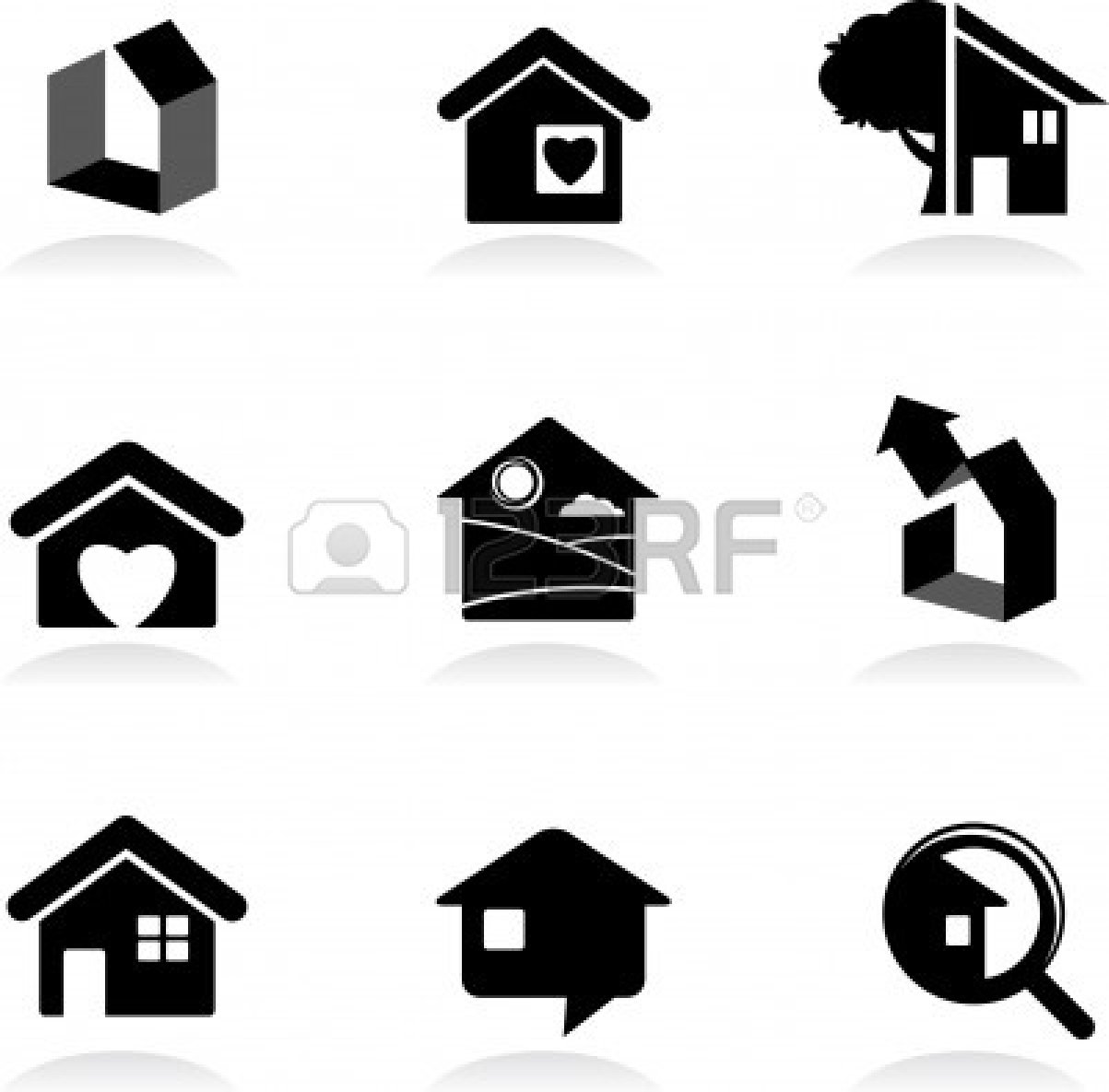 Black and White Real Estate Logos