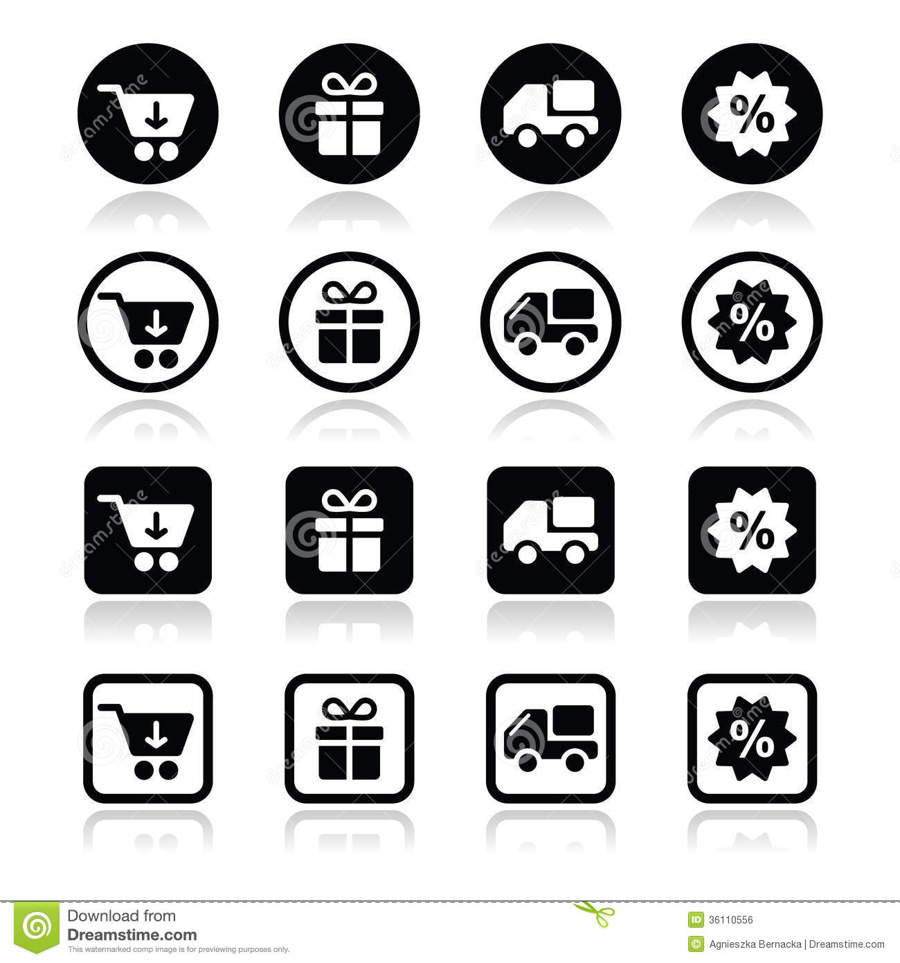 Black and White Shopping Cart Icon