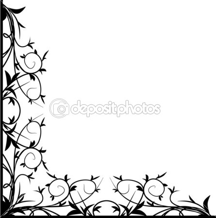 Black Floral Corner Design