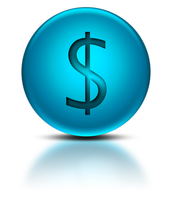 Blue Dollar Sign Icon