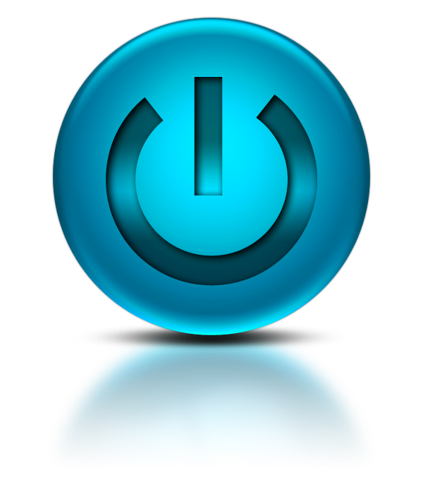 Blue Power Button Icon