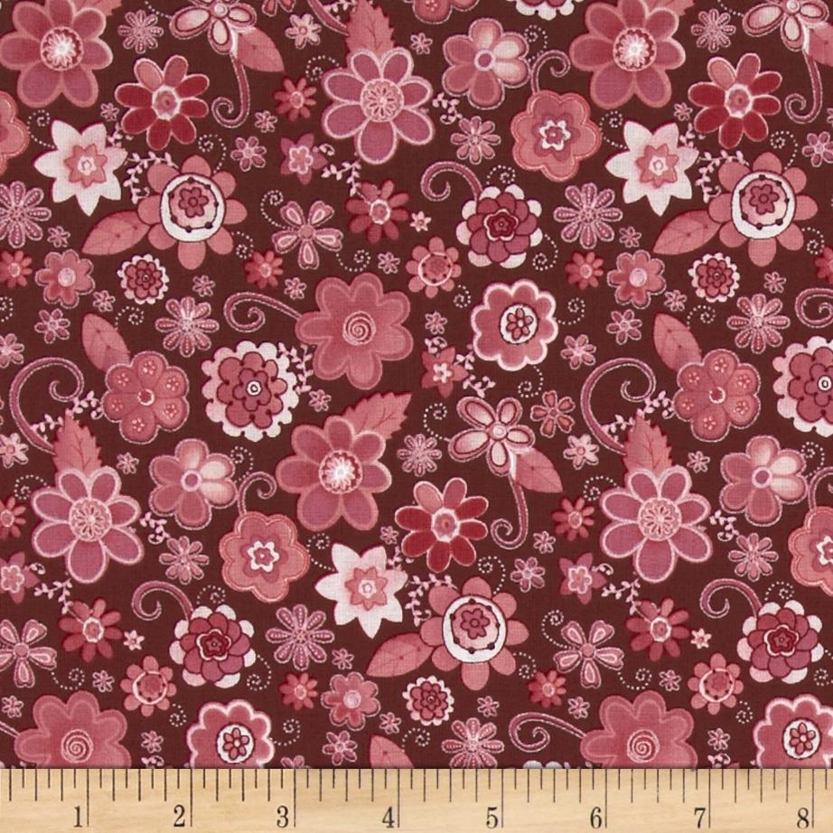 Burgundy Floral Fabric