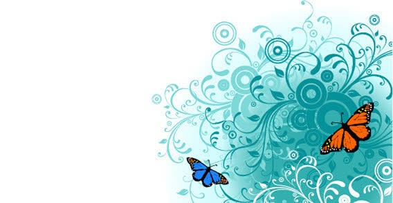 Butterfly and Flower Vector Graphics Butterfly and Flower Vector Graphics