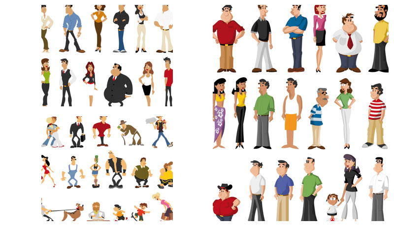 Cartoon of People Vector Art