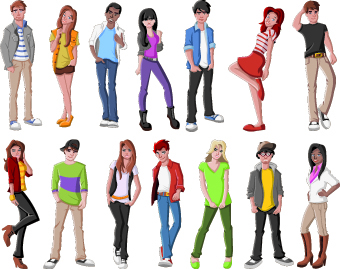 Cartoon Teenage People