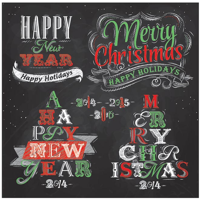 15 Christmas Chalkboard Art Free Vector Images