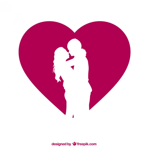 Couple Silhouette with Heart