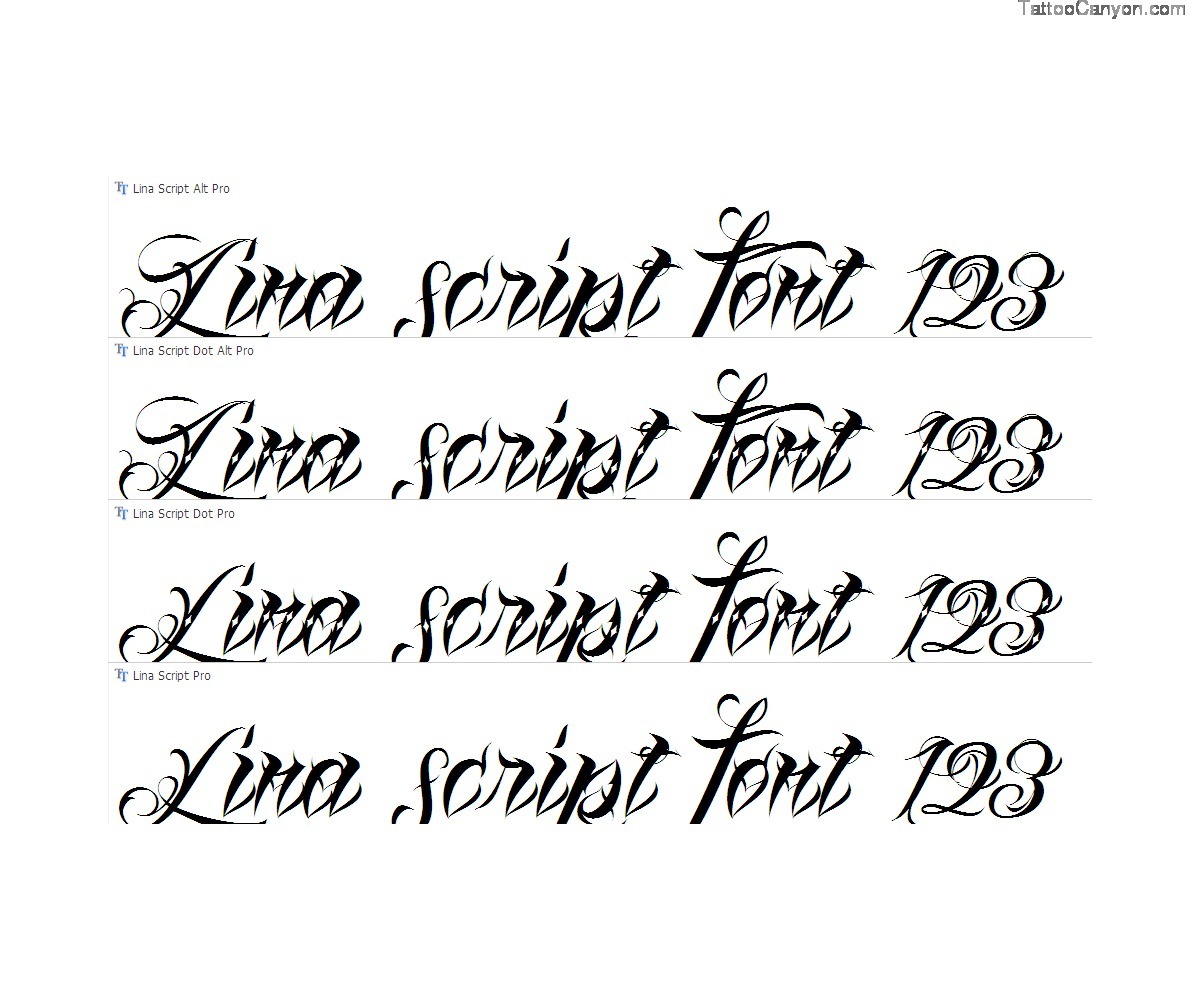 Cursive Tattoo Fonts Script
