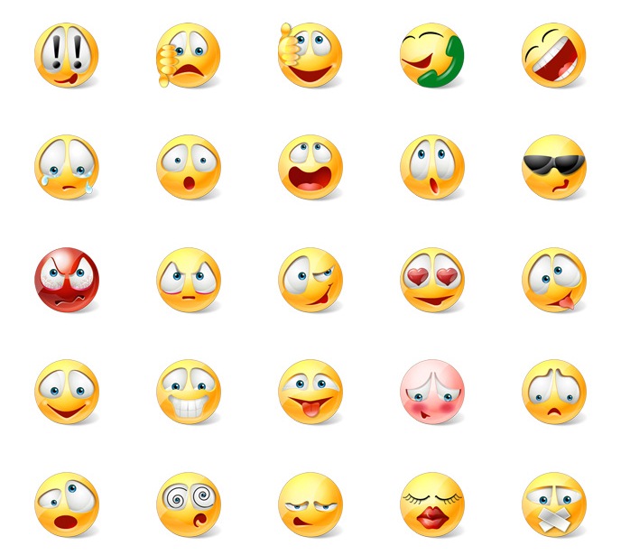 7 Cute Animated Emoticons Images