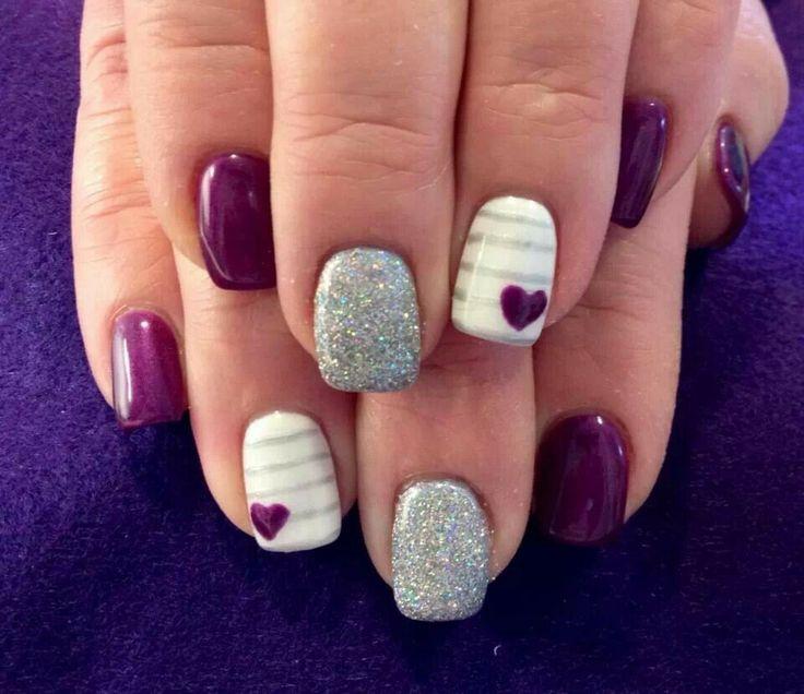 Cute Nail Designs Purple Silver