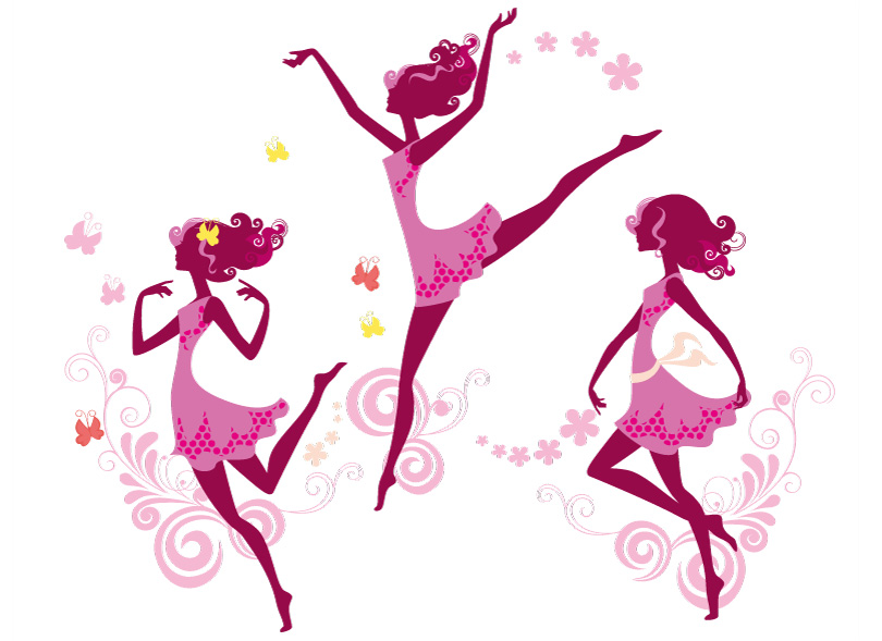 Dancing Girl Silhouette Vector