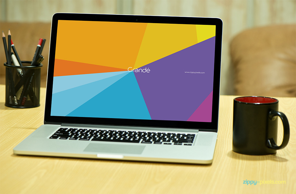 Device Using MacBook Mockup PSD