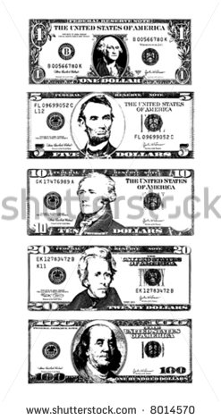 Dollar Bill Clip Art Black and White