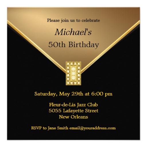 Elegant 50th Birthday Party Invitations