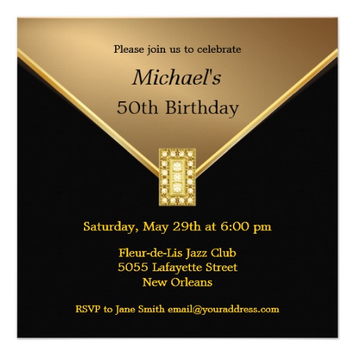 Elegant 50th Birthday Party Invitations Elegant 50th Birthday Party Invitations