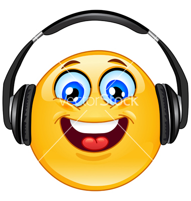 Emoticon with Headphones Emoticon with Headphones