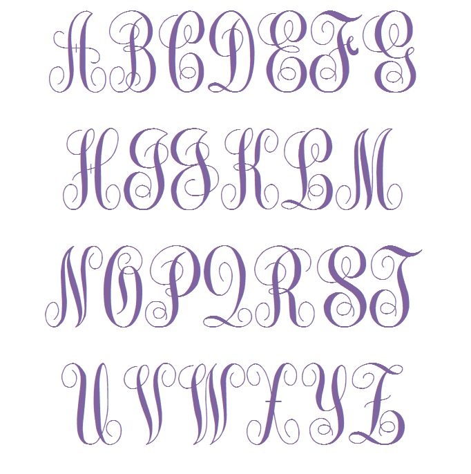 Fancy Curly Monogram Font Machine Embroidery Fancy Curly Monogram Font Machine Embroidery