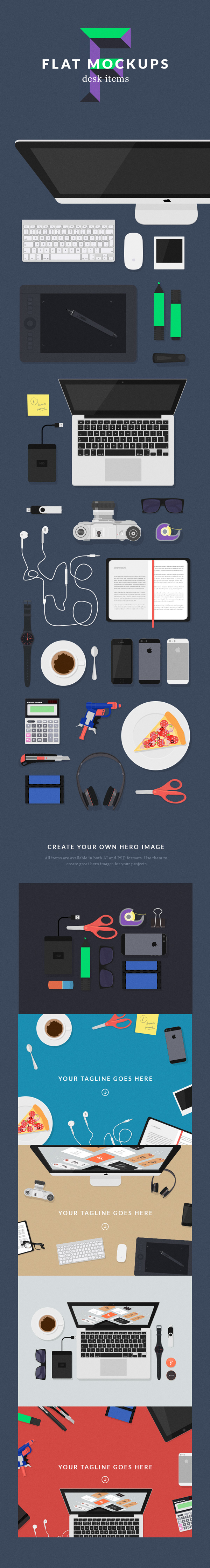 Flat Desk Illustration Flat Desk Illustration