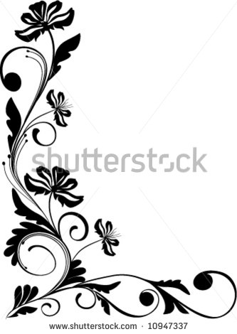 Floral Corner Border Vector