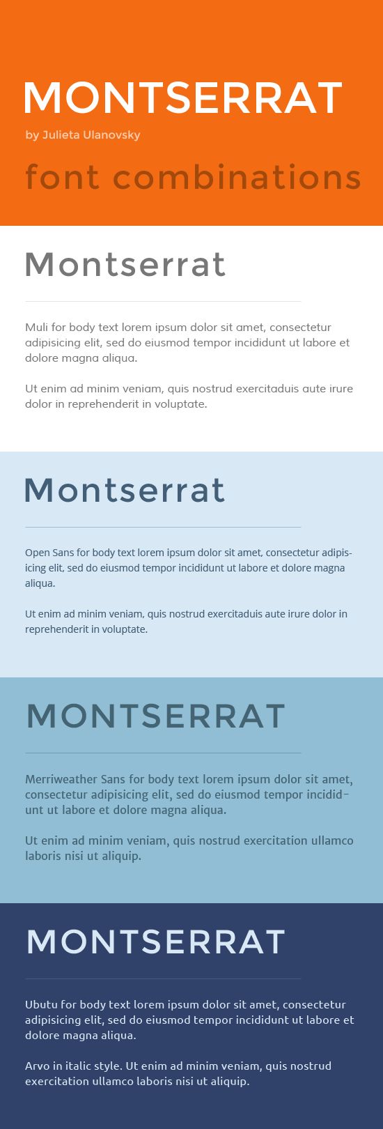 Font Combinations Montserrat
