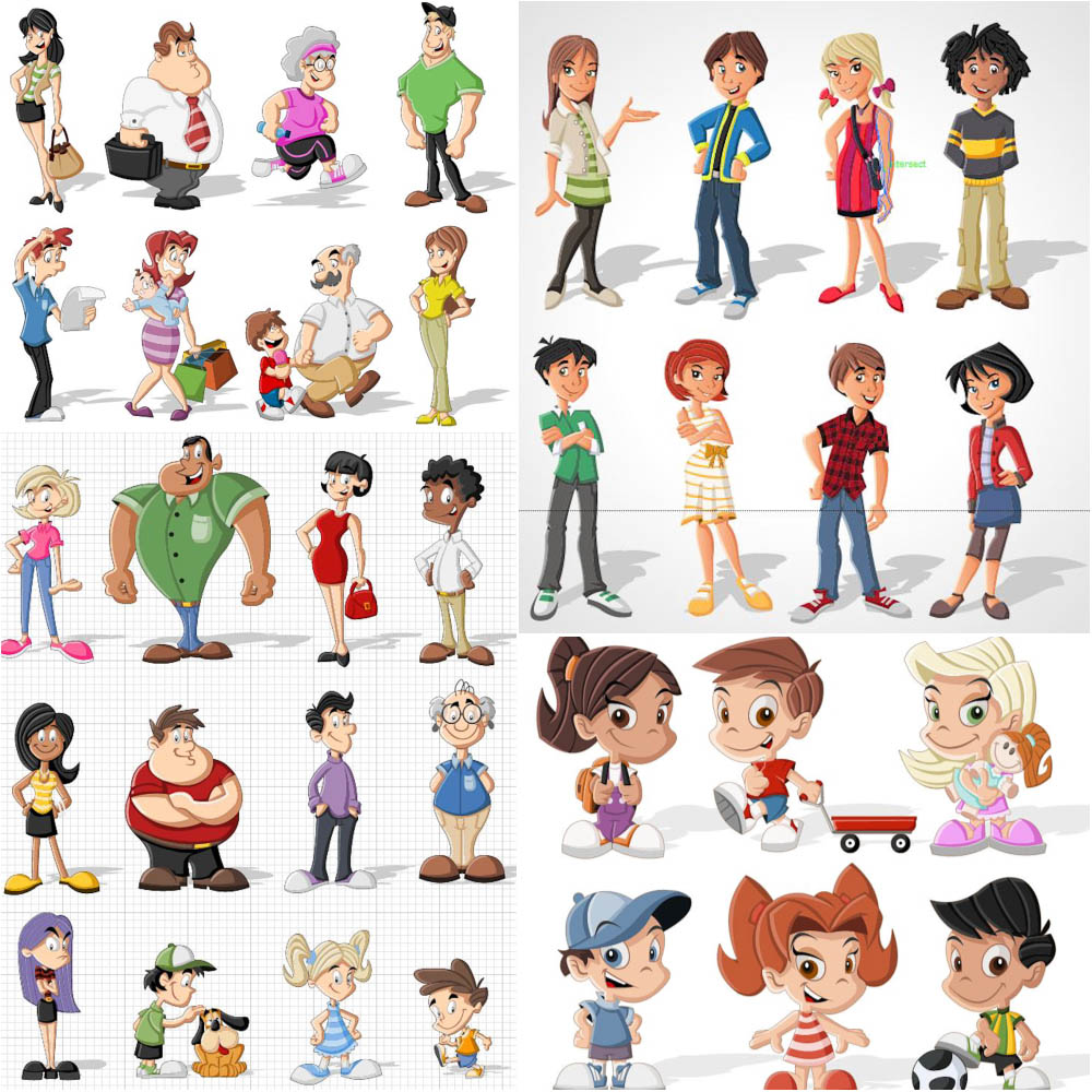 19 Cartoon People Vector Free Images