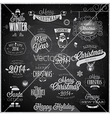 Free Christmas Chalkboard Art Vector