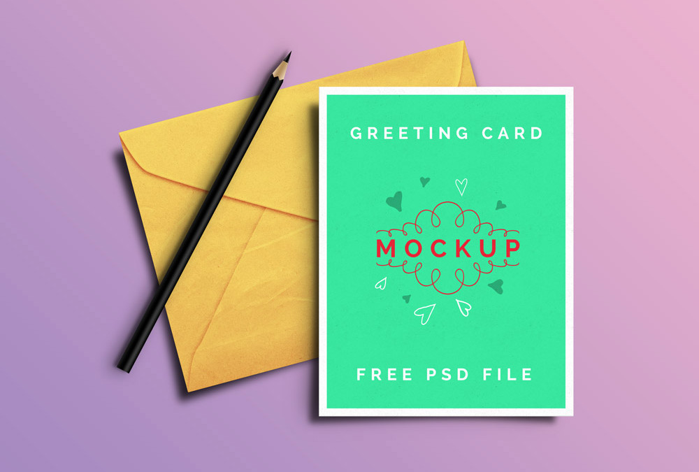 Free Greeting Card Mockup PSD