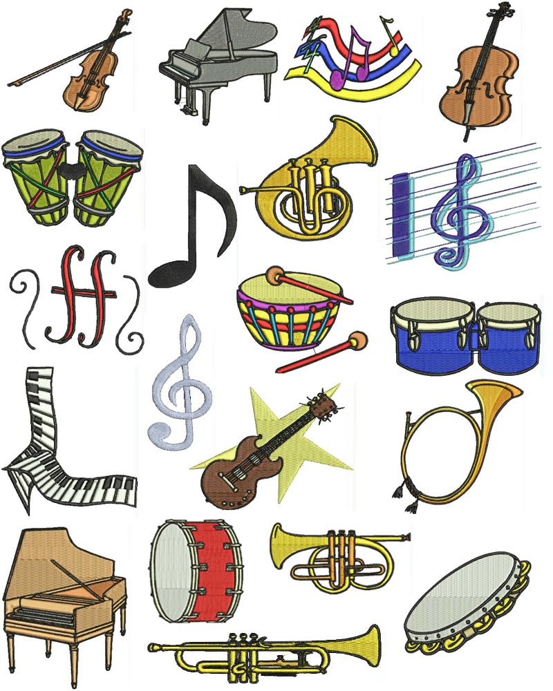 Free Machine Embroidery Music Designs