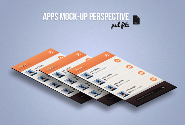 Free MockupScreens Perspective PSD