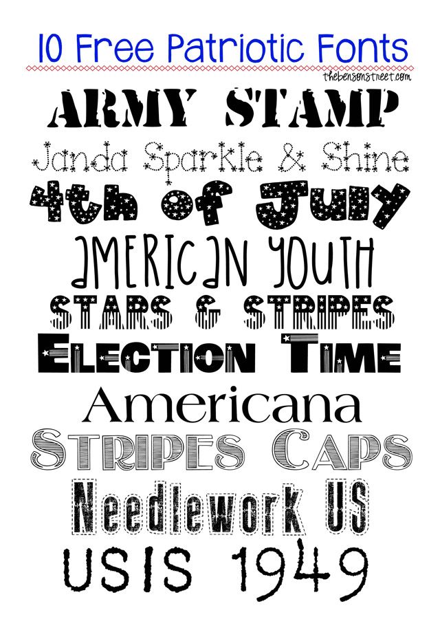 Free Patriotic Letter Fonts