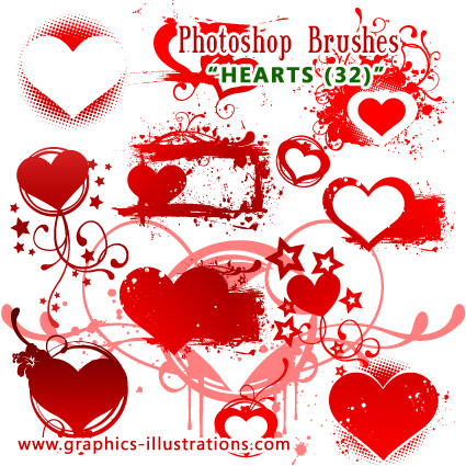 Free Photoshop Brushes Hearts