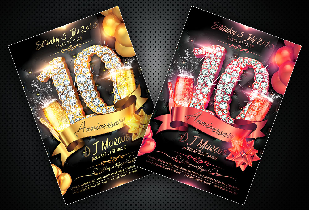 Free PSD Flyer Templates Anniversary