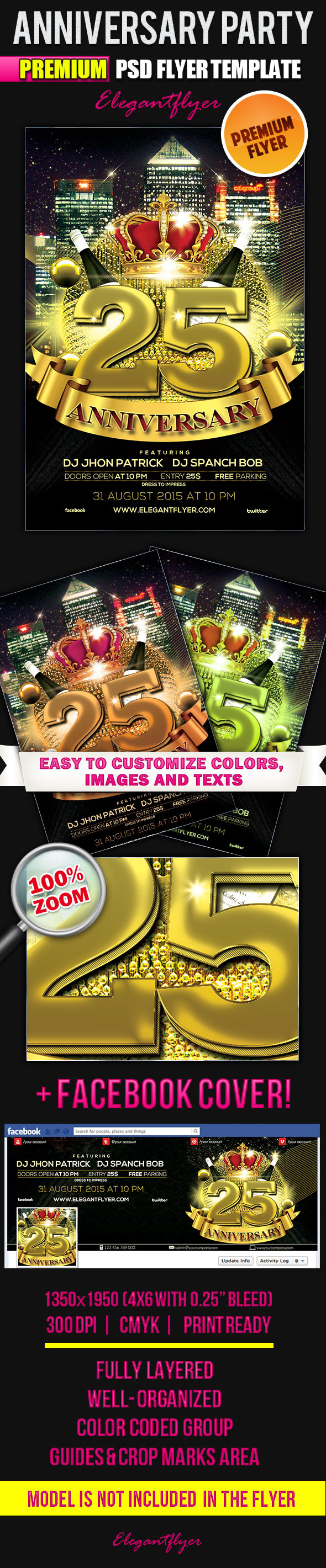 Free PSD Flyer Templates Anniversary