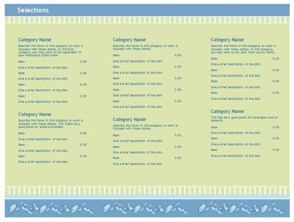 Free Restaurant Menu Template Word