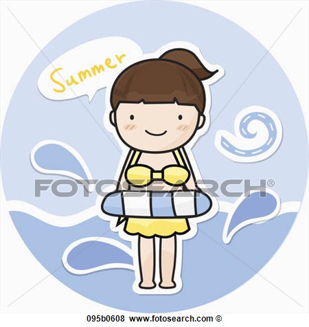 Girl in Tube Clip Art