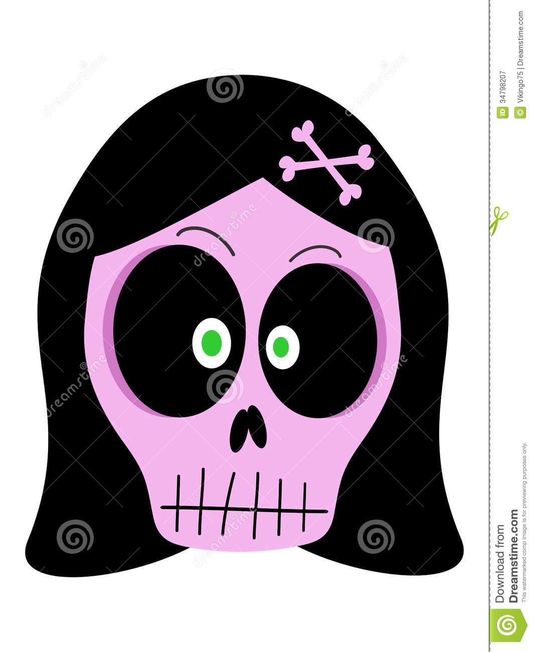 Girl Skull Vector Art