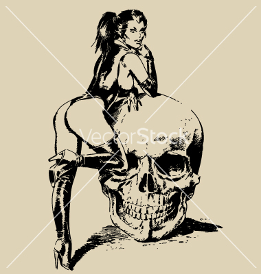 Girl Skull Vector