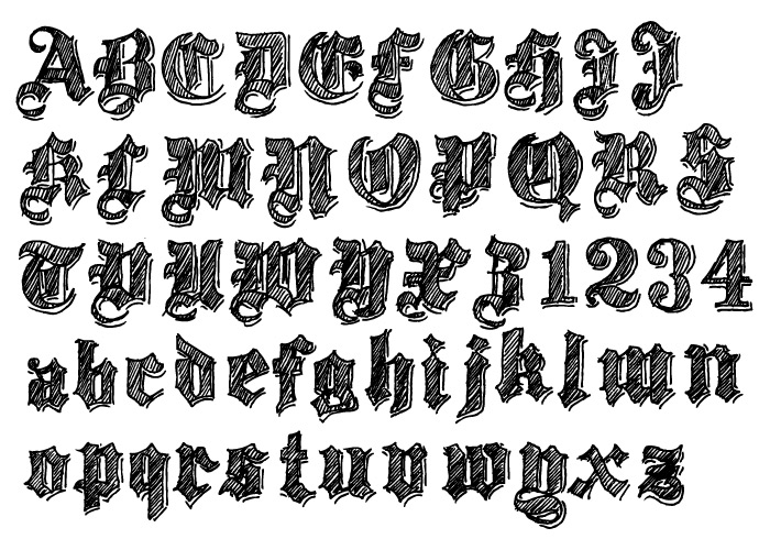 Gothic Medieval Font Alphabet