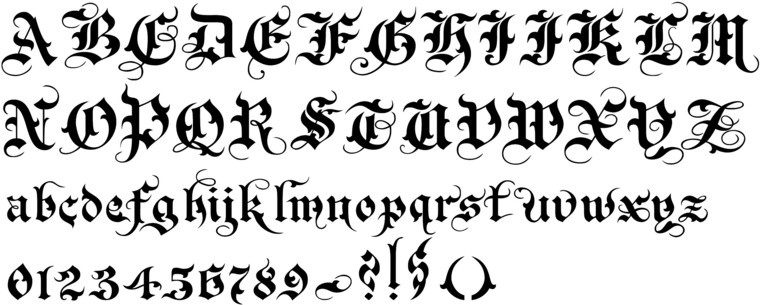 12 1776 Old English Calligraphy Font Images Old English Tattoo