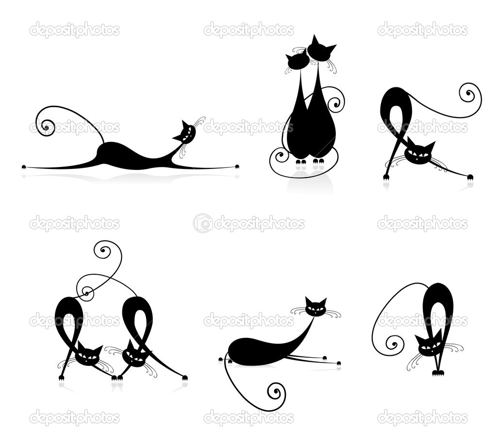 Graceful Silhouettes Cats