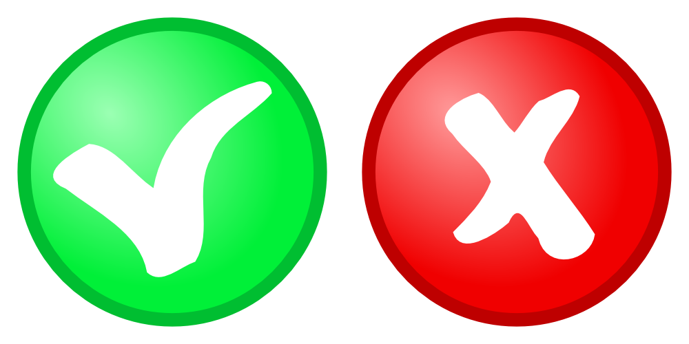 Green Check Red X Clip Art